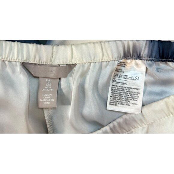 H&M Tie-Dye Elastic Waist Satin Pants With Side Pockets Size Large - Picture 9 of 9